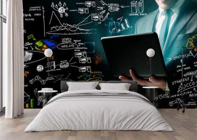 businessman and new ideas Wall mural