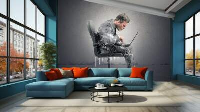 Businessman frozen Wall mural