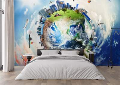 Global view of business world Wall mural