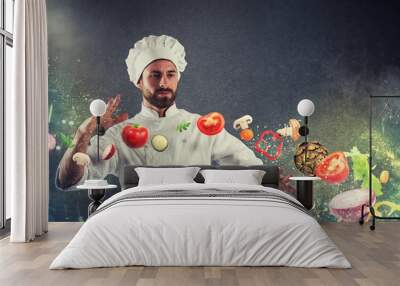 magic chef ready to cook a new dish Wall mural