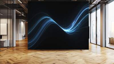 Modern abstract motion wallpaper on dark background. Wall mural