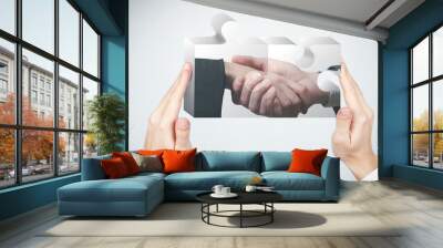 Puzzle and partnership concept Wall mural