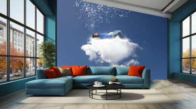 Relax on a cloud Wall mural