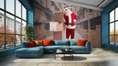 Santa Claus courier Wall mural