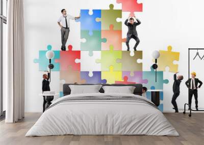 Team of businesspeople build a new company Wall mural