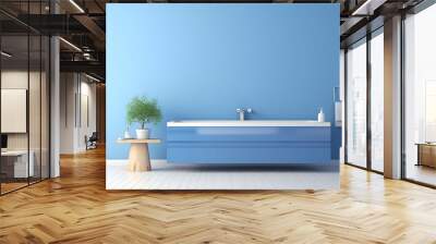 blue modern bathroom interior Wall mural