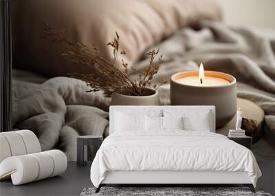 candles in a cozy room Wall mural