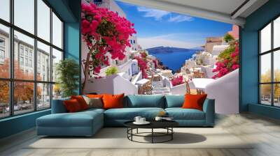 view of island in santorini, greece Wall mural