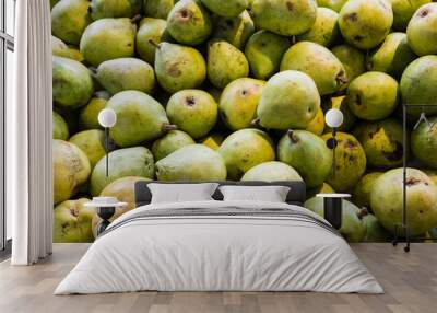 fresh pears at market. Wall mural