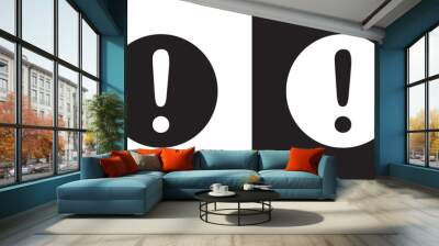 vector exclamation mark symbol black and white Wall mural