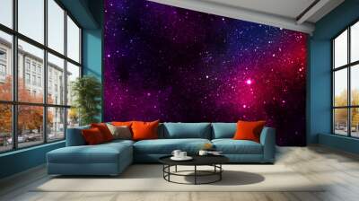 Abstract cosmic blue and purple background with stars and nebulae. Colorful stellar universe Wall mural