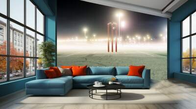 Ball Striking Illuminated Cricket Wickets Wall mural