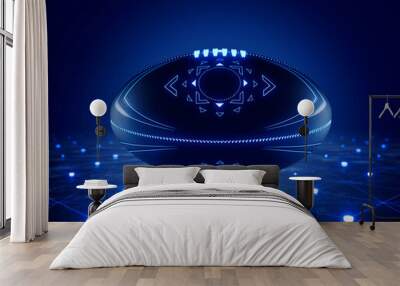 Futuristic Aussie Rules Ball And Stage Wall mural