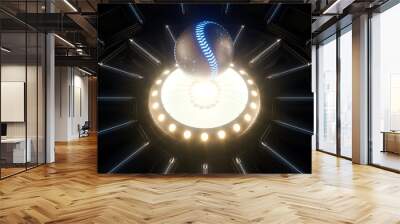 Futuristic Baseball Ball And Stage Wall mural