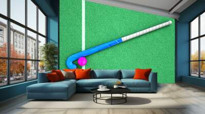 Hockey Stick And Ball Wall mural