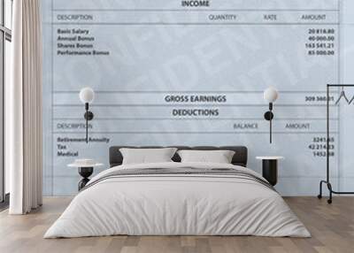 Paycheck Fictitious Wall mural