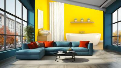 Yellow Bathroom Interior Wall mural