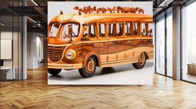 miniature bus made from wood Wall mural