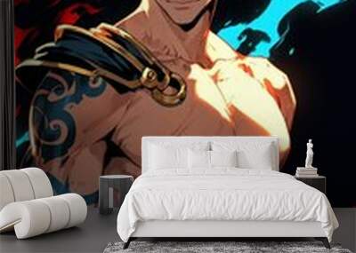 anime greek god hades anime style high-quality for wallpaper background Wall mural