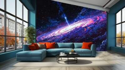 low contrast anime style breathtaking white cosmic nebula swirling with vibrant background Wall mural