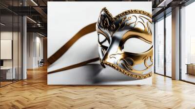 simple white and gold masquerade isolated on a white b background Wall mural