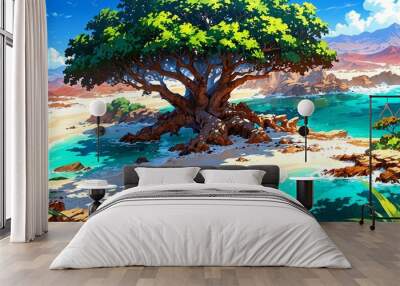 socotra island yemen anime style stunning aesthetic ba background Wall mural