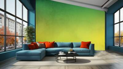 yellow to green color gradient grungy metallic backgro background Wall mural