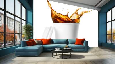 disposable cup with coffee splash Wall mural