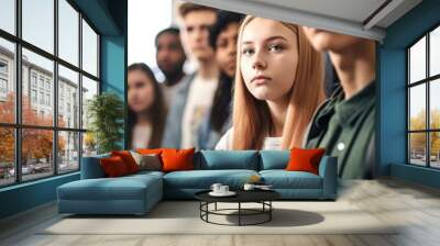 shot of a group of teenagers gathered in a classroom Wall mural