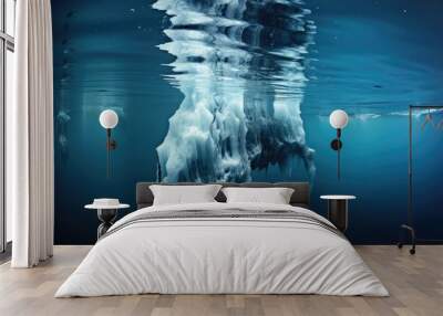 underwater view of iceberg melting and dripping Wall mural