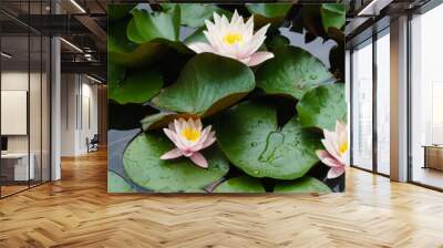 beautiful flowers lily on water Wall mural