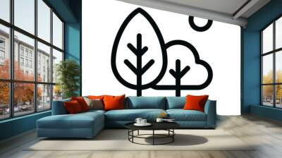 City park isolated icon, forest trees linear vector icon Wall mural