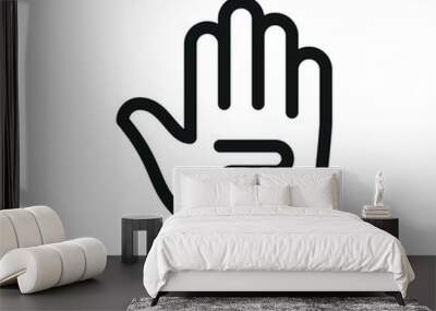 Heated gloves isolated icon with editable stroke Wall mural