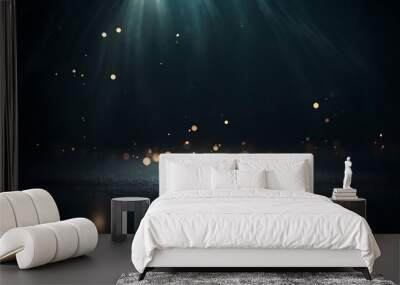 Dark background with sparkles and soft low light, product mockup, cinematic, bokeh effect Wall mural