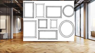 Picture frame graphic black white isolated sketch set illustration vector Wall mural