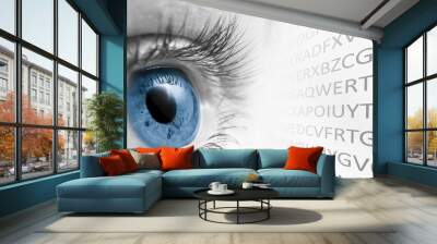 Eye With Letters Concept Wall mural