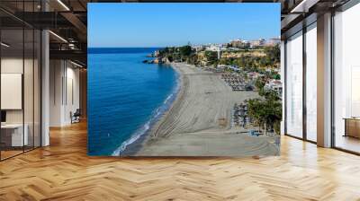 Burriana beach, Nerja, Malaga, Spain. Wall mural