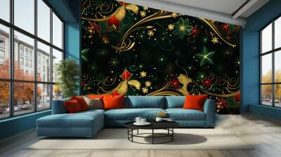 red green and gold christmas backgrounds Wall mural