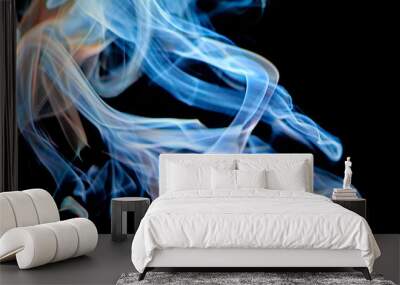 smoke on black background Wall mural