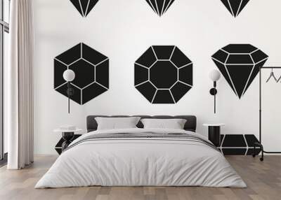 Diamond Vector Icon Symbol Set Wall mural