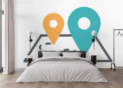 Location pin icon Wall mural