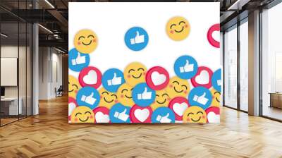 Modern emoji design on white background. Social Network emoticons illustration vector.. Wall mural