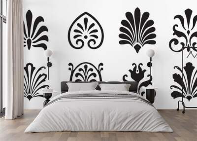 Palmettes elements symbols vector set Wall mural