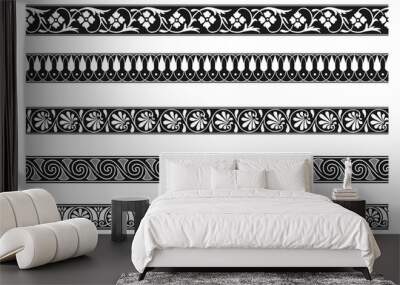 Set of decorative seamless ornamental border - Vector modular Wall mural