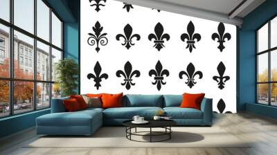 set of emblems fleur de lys symbols. Wall mural