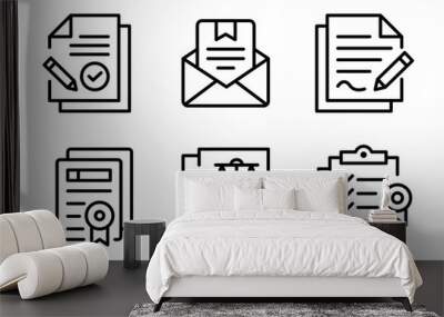 Legal Document icon vector collection set for business Wall mural