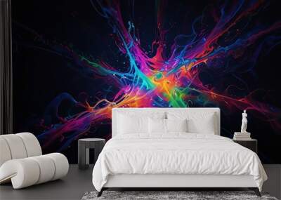 abstract background with glowing lines Wall mural