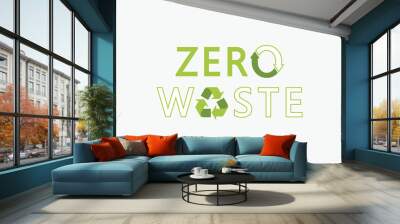 Zero waste concept logo text with recycle icon. Illustration vector with environment words zero waste. Wall mural