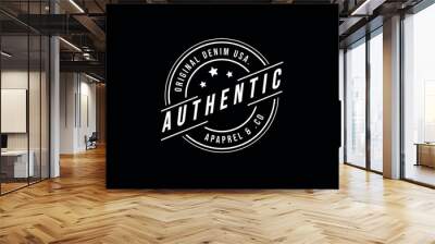 Classic Vintage Retro Label Badge logo design for cloth apparel Wall mural