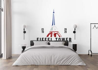 Eiffel tower in paris logo design. Paris and eiffel tower logo  Wall mural